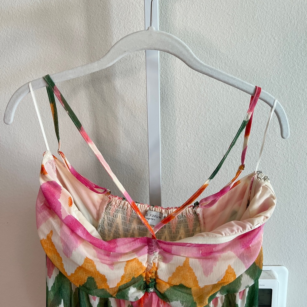 Dress Forum Pink and Orange Halter Maxi Sundress - Picture 4 of 9